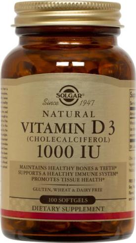 Vitamin D3 (Cholecalciferol) 1000 IU 100 Softgels