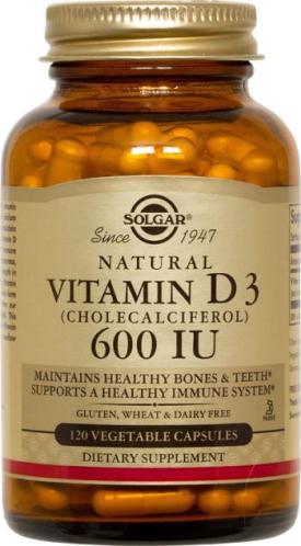 Vitamin D3 (Cholecalciferol) 600 IU Vegetable 60 Capsules