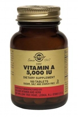 Solgar Vitamin A 5000IU (Dry): 100 Tablets