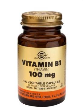 Vitamin B1 100 mg Vegetable 100 Capsules (Thiamin)