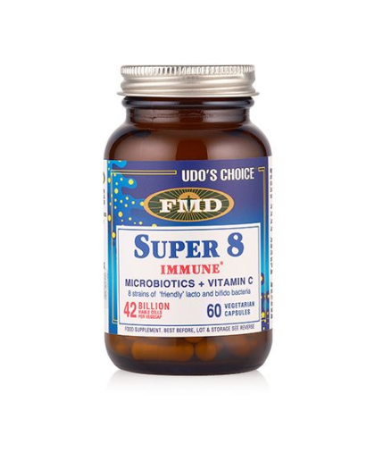 Udo’s Choice Super 8 Immune Microbiotics + Vit C Vegecaps