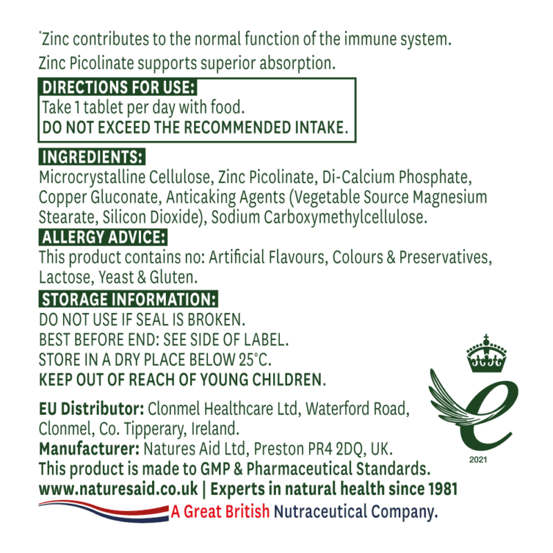 Natures Aid Zinc Picolinate - Image 3