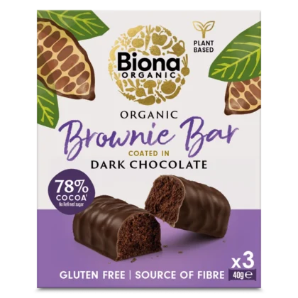 Biona Organic Dark Chocolate Brownie Bar 3 x 40g